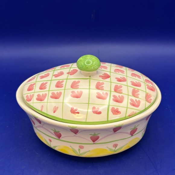 Mackenzie Childs King Ferry Chowder Bowl with Lid - Picture 2 of 6